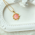 Cameo Cupid Necklace – White Mother-of-Pearl & Pink Queen Conch Shell Vintage Necklace
