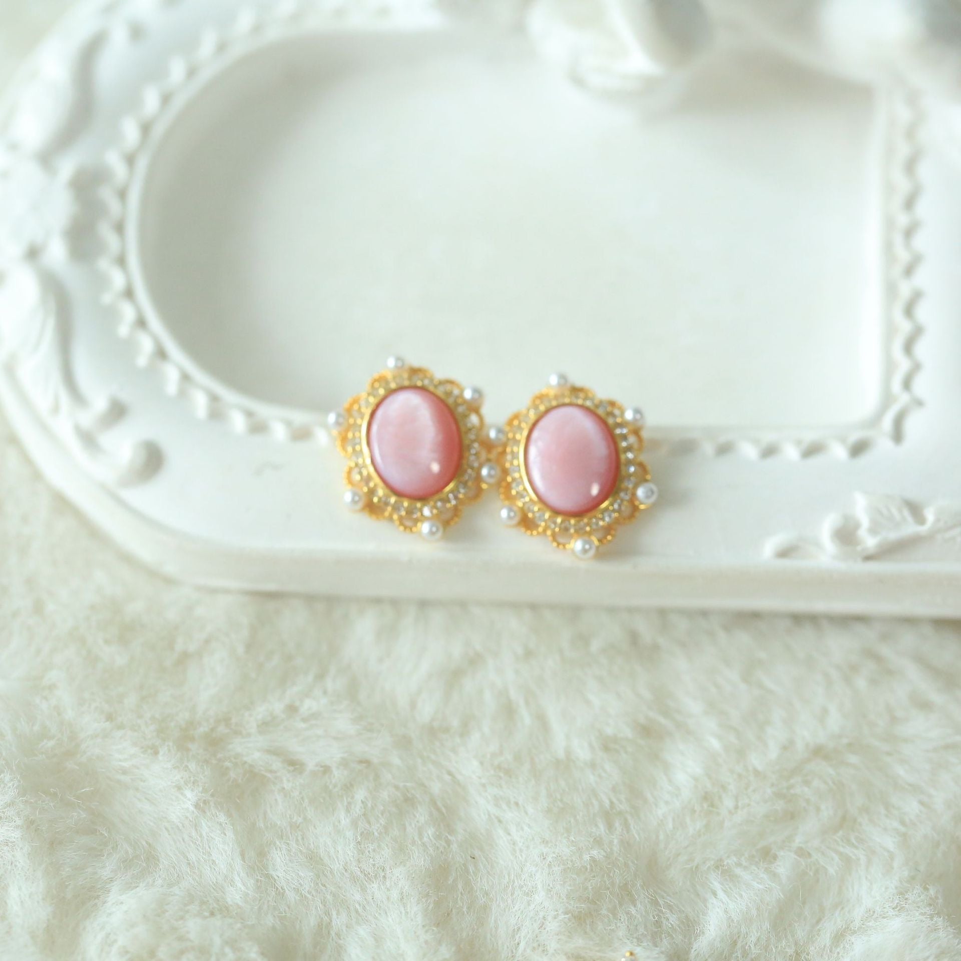 S925 Silver Aurora Purple Shell Earrings Collection – Vintage Romantic Mother-of-Pearl Series