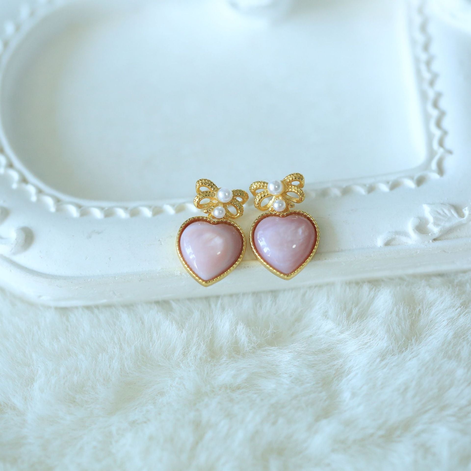 S925 Silver Aurora Purple Shell Earrings Collection – Vintage Romantic Mother-of-Pearl Series