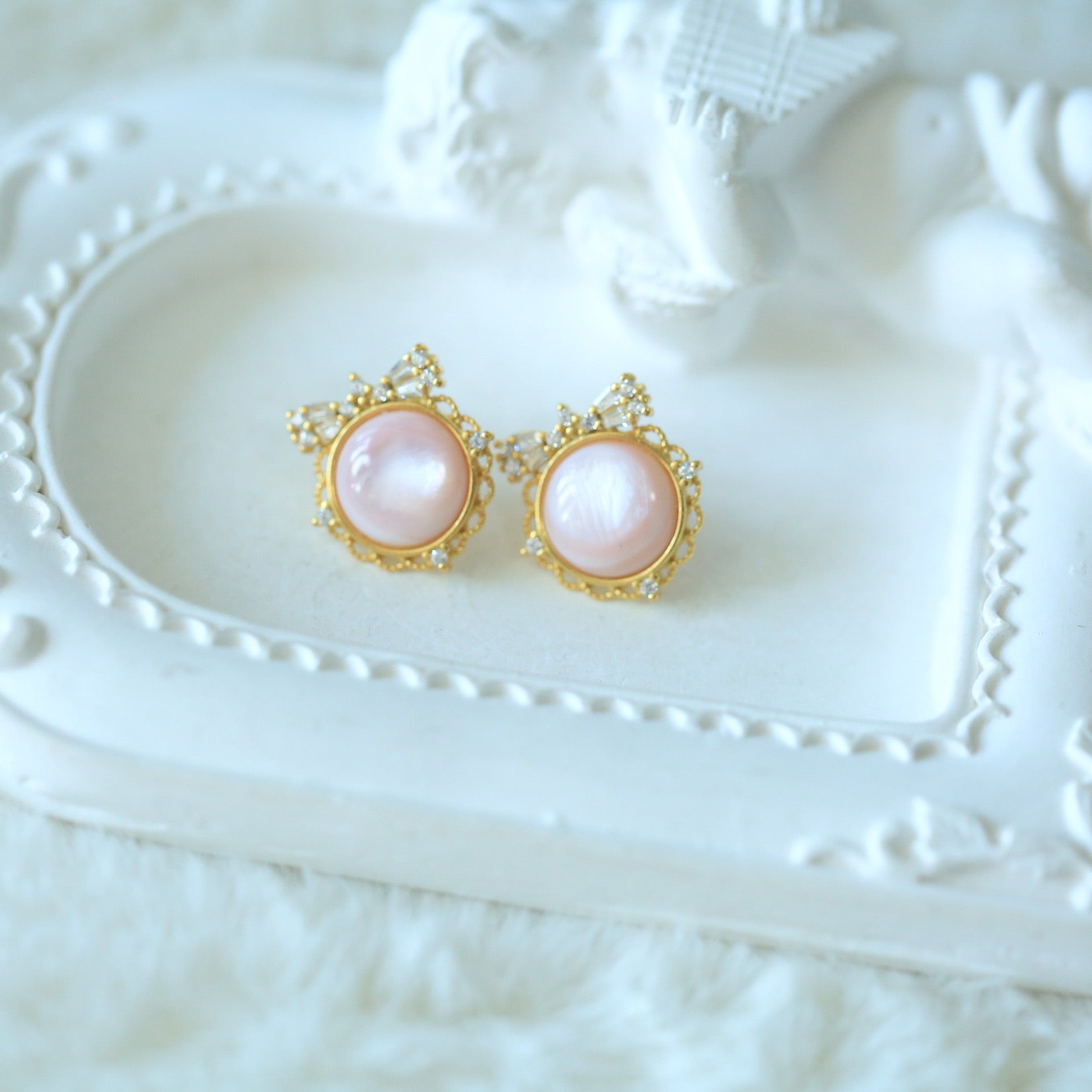 S925 Silver Aurora Purple Shell Earrings Collection – Vintage Romantic Mother-of-Pearl Series